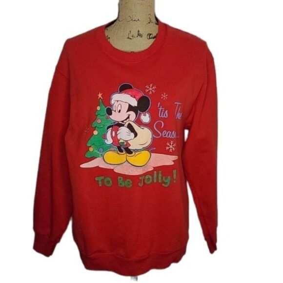Vintage 90s Disney Mickey Mouse Christmas Sweatshirt - Picture 1 of 15